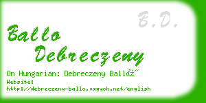 ballo debreczeny business card